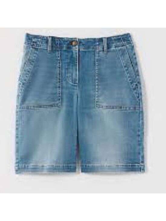 J. Jill Pants - J. Jill Light Blue Patch Pocket Denim Jean Shorts Sz 6